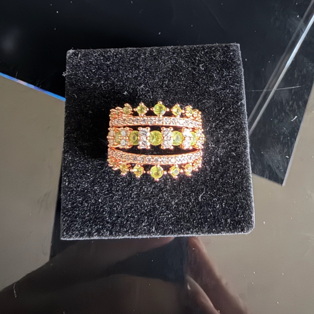 Bomb Party Rose Gold and Peridot Gemstone Ring